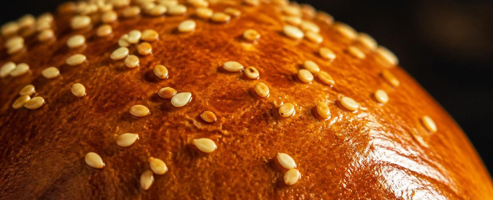 Close-up de pão de hambúrguer artesanal